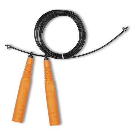 Купить Скакалка высокооборотная Кроссфит стальной шнур в оплетке 2.9 м чёрно-оранжевая в Шиханах 
